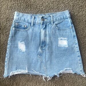 Petal & Pup Asymmetrical Blue Pencil Skirt